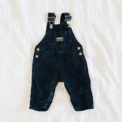 Vintage OshKosh Navy Corduroy Overalls 12M