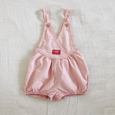 Rare Vintage OshKosh Pink Gingham Bubble Romper 2T