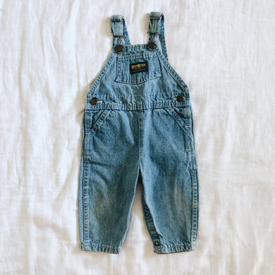 Vintage OshKosh Light Denim Overalls 6/9