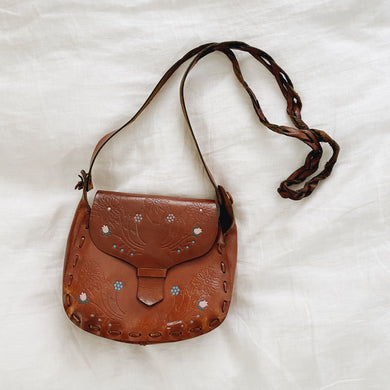 Vintage Floral Embossed Leather Bag