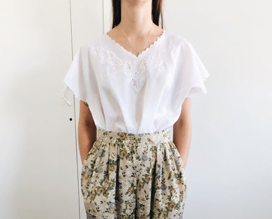 Vintage Scalloped Blouse S