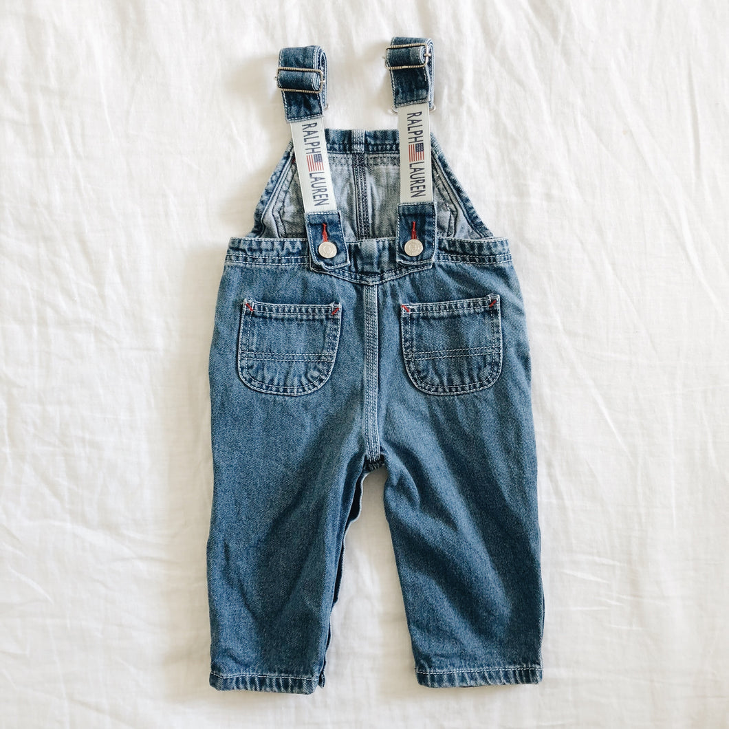 Rare Vintage Ralph Lauren SPELL OUT strap Overalls 12M