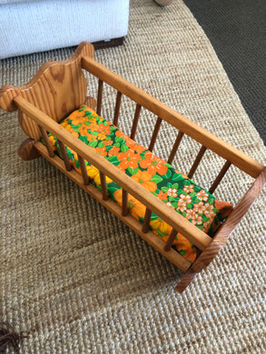 Vintage Wooden Dolls Cradle