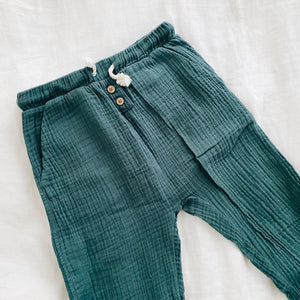 Green Muslin Cotton Pants