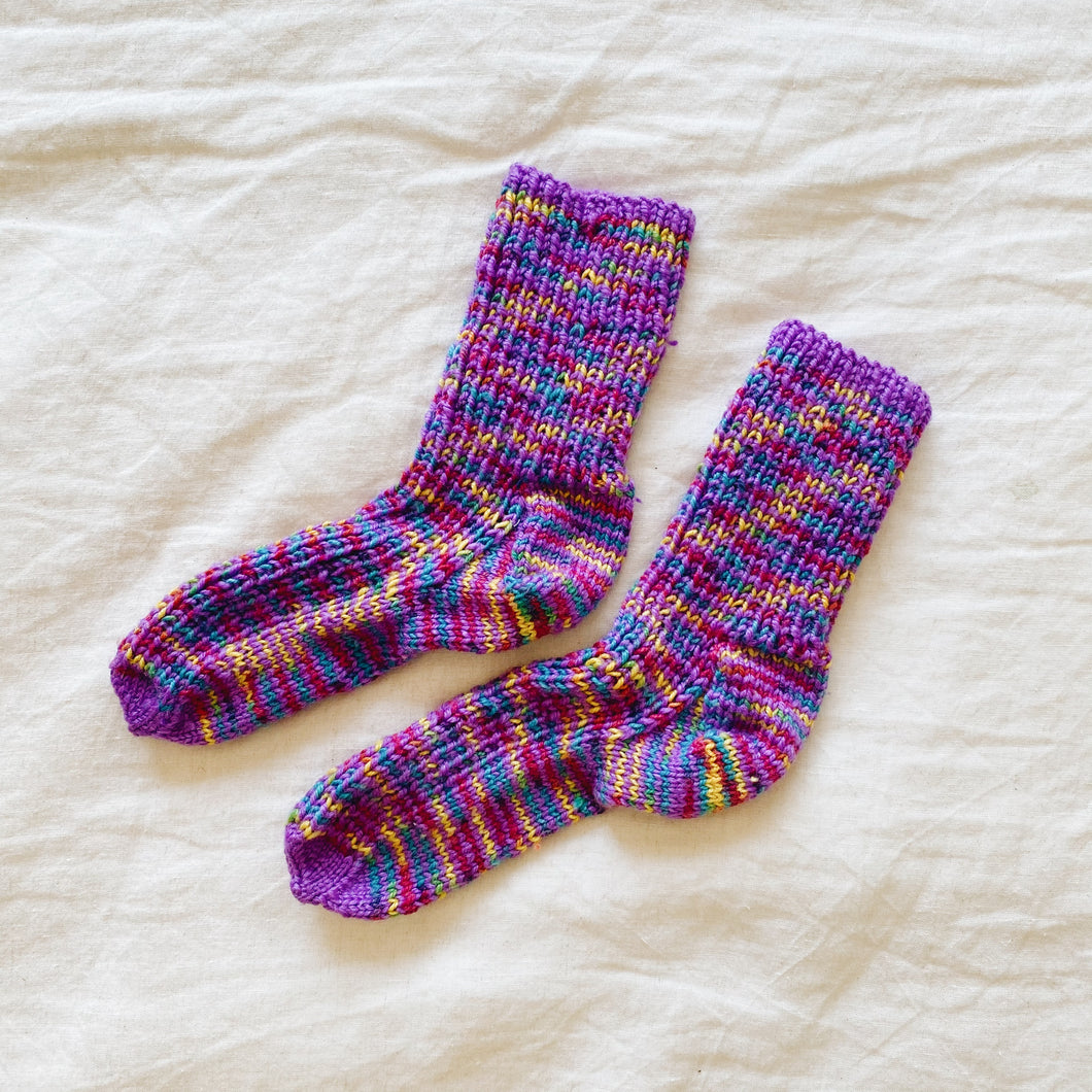 Handmade Rainbow Knit Socks