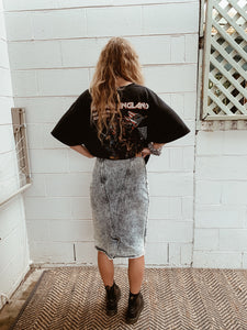Vintage Acidwash Denim Maxi Skirt