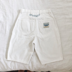 Vintage High-Waisted White Denim Shorts