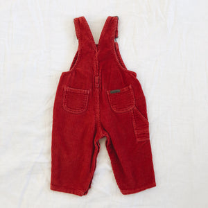 Vintage Calvin Klein Dark Red Corduroy Overalls 12/18M