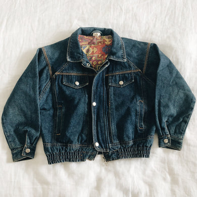 Vintage Denim Bomber Jacket